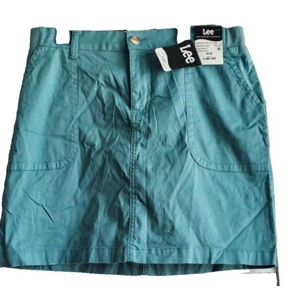 NWT Lee Womens Midrise Skort Size 10 Regular Fit – Water Scape Teal, Casual - Picture 1 of 5